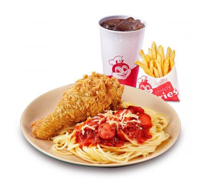 1 Mì Ý Jolly vừa + 1 Gà Giòn Vui Vẻ + 1 Khoai tây chiên vừa + 1 Nước ngọt