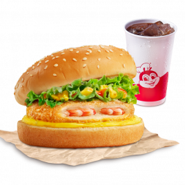 1 Burger Tôm + 1 Nước ngọt