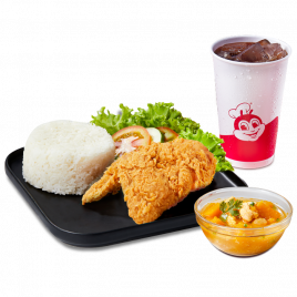 1pc Chickenjoy with rice + 1 Pumpkin Chicken Soup + 1 Softdrink