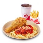 1 Mì Ý Jolly vừa + 1 Gà Giòn Vui Vẻ + 1 Khoai tây chiên vừa + 1 Nước ngọt