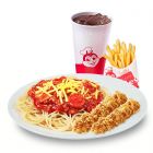 1 Mì Ý Jolly vừa + 2 Gà không xương + 1 Khoai tây chiên vừa + 1 Nước ngọt
